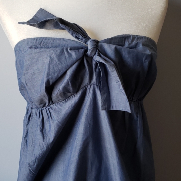 J.Crew Cara chambray strapless dress size M - Picture 5 of 8